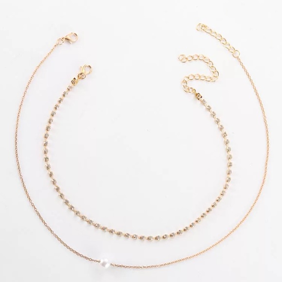 2xHP‼️3/$30 Multilayer Pearl Crystal Gold Necklace - Picture 3 of 6